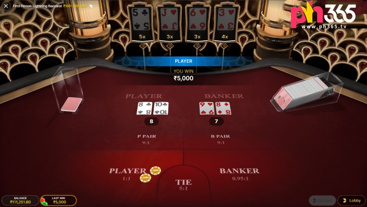 First Person Lightning Baccarat Evolution RTP