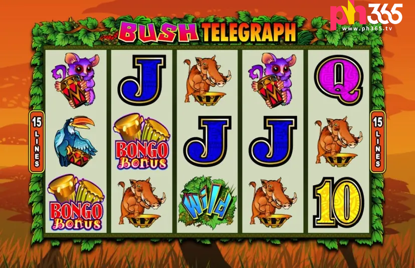 Bush Telegraph is a standout game from Microgaming. The slot machine has five reels, and there are 15 paylines for players to pick from.